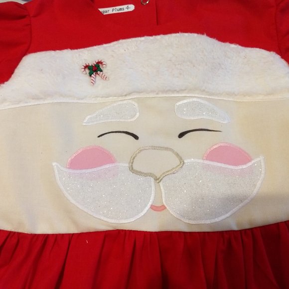 Santa Appliqued Twirl Dress & Matching Hairbow - Picture 2 of 7